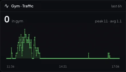 Traffic trend: presence curve over the last N hours